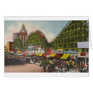 Cartão Montanha russa do furacão - prumos de Coney Island
