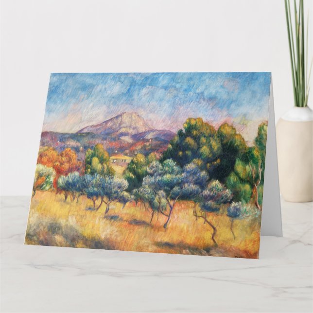 Cartão Montanha Sainte-Victoire Paysage por Renoir (Frente)
