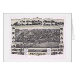 Cartão Montanhas atlânticas, mapa panorâmico de NJ - 1894