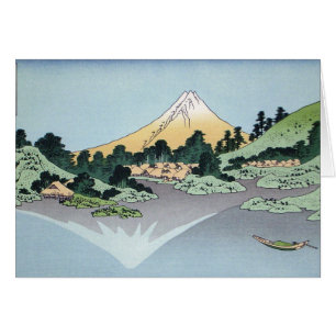 Cartão Montanhas da pintura da arte de Hokusai