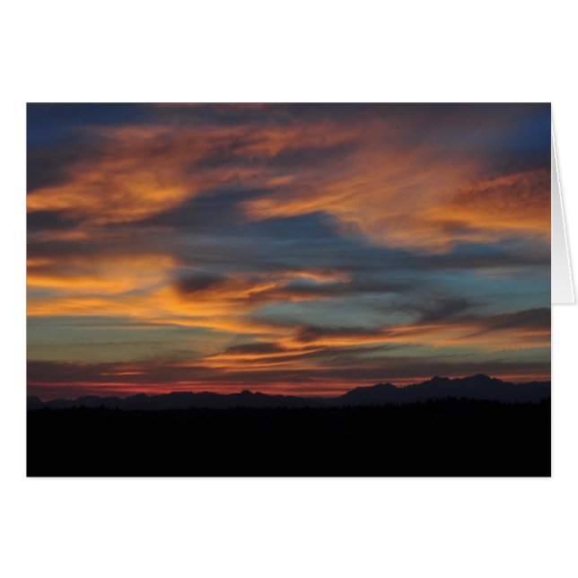 Cartão Montanhas de olimpiadas no Sunset (Frente Horizontal)