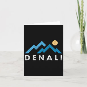 Cartão Montanhas do Parque Nacional do Retro Denali Vinta