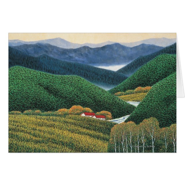 Cartão Montanhas do primavera (Frente Horizontal)