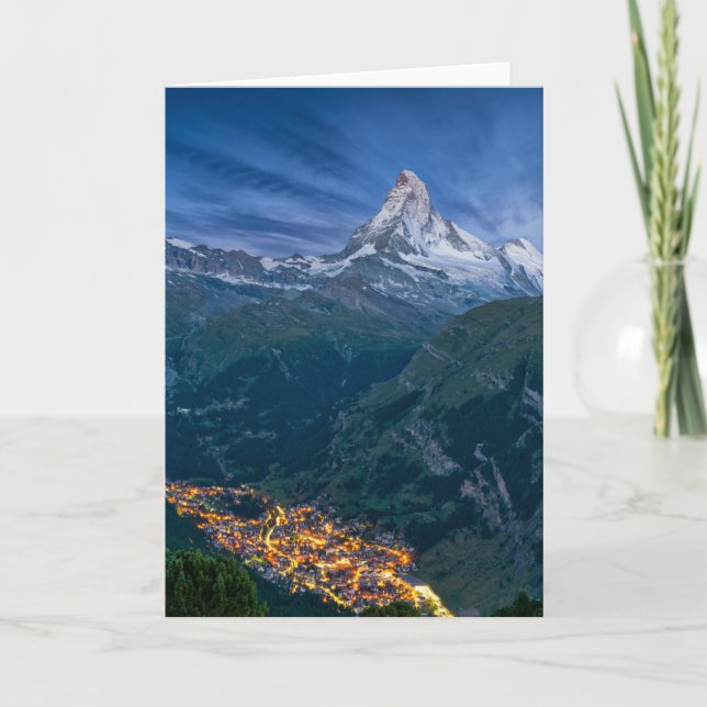 Cartão Montanhas | Matterhorn, Zermatt, Alpes Suíços (Frente)