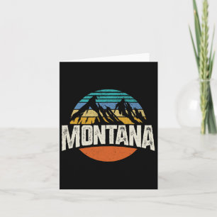 Cartão Montanhas Montana Retro Design Hiking Mt