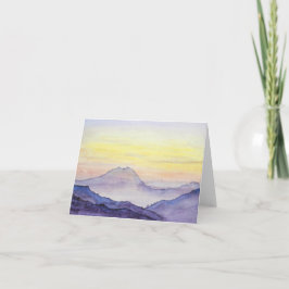 Cartão Montanhas Notecard da aguarela
