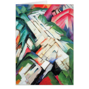Cartão Montanhas (Paisagem) por Franz Marc, Arte Antiga
