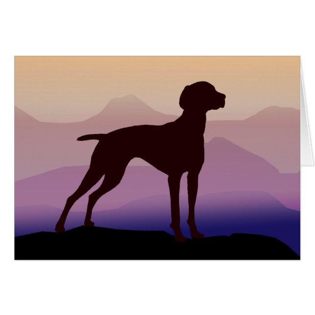 Cartão Montanhas roxas Vizsla (Frente Horizontal)