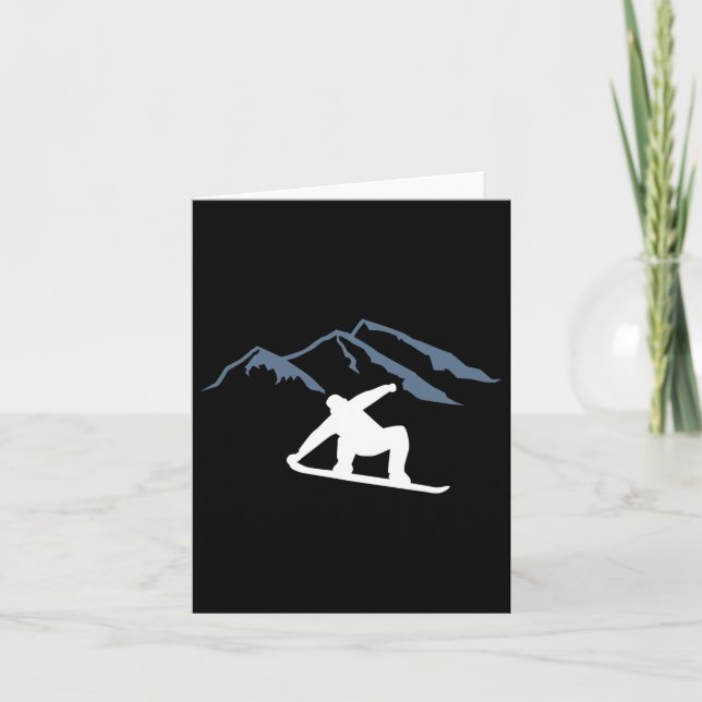 Cartão Montanhas Snowboard (Frente)
