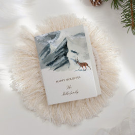 Cartão Montanhas Snowy Holiday Elegante Foldable