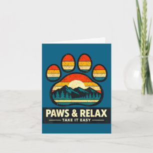 Cartão Montanhas vintage amantes de cães patas e relaxe l
