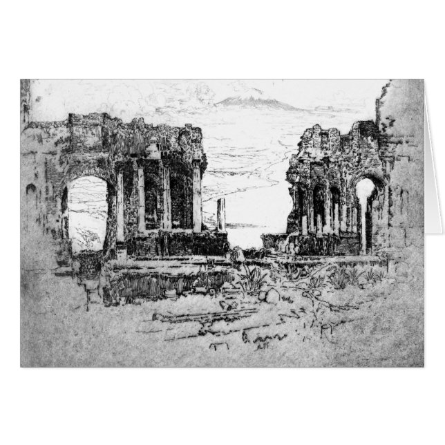 Cartão Monte Aetna de Taormina 1913 (Frente Horizontal)