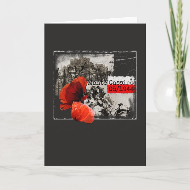 Cartão Monte Cassino Battle WW2 Czerwone lêmure Poland (Frente)