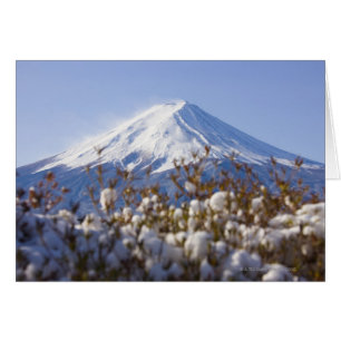 Cartão Monte Fuji cobriu com a neve