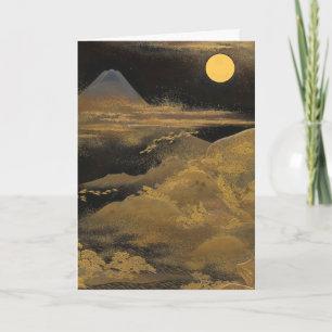 Cartão Monte Fuji com Lua - Ouro: Vazio