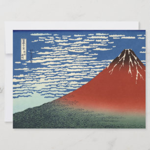Cartão Monte Fuji em tempo limpo (Red Fuji) (Hokusai)