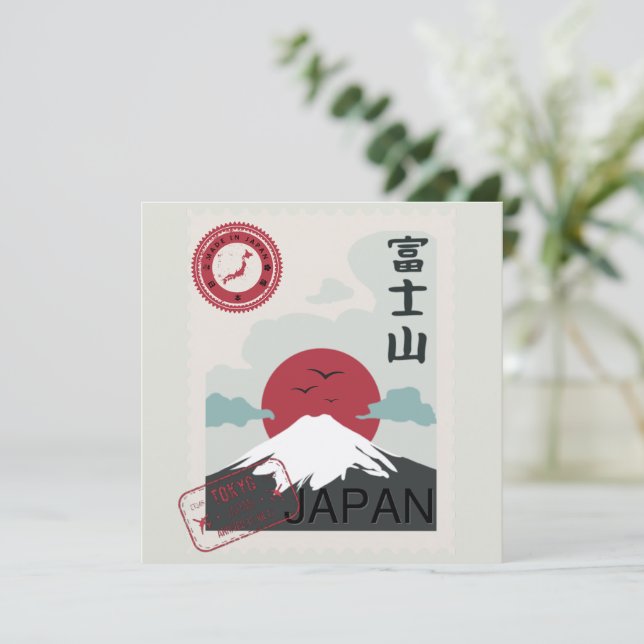 Cartão Monte Fuji Japonês Carimbo Tóquio Made Japã (Em pé/Frente)