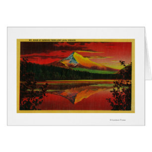 Cartão Monte Hood no Sunrise do Lago Perdido, Oregon