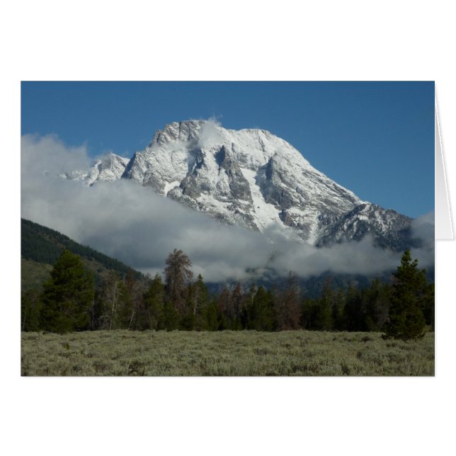 Cartão Monte Moran e Nuvens no Grand Teton (Frente horizontal)
