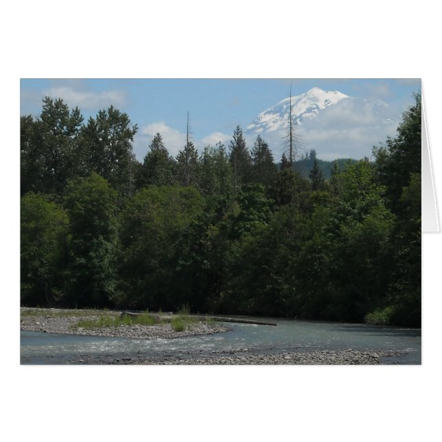 Cartão Monte Rainier do Rio Carbono (Frente horizontal)