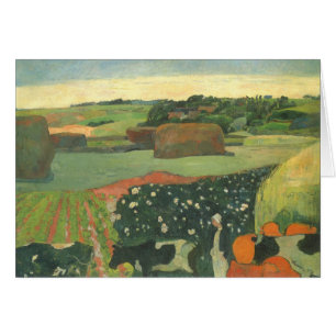 Cartão Montes de Feno na Bretanha de Paul Gauguin, Arte A