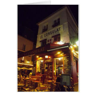 Cartão Montmartre Cafe, Paris à noite