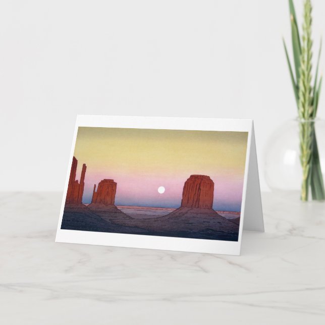 Cartão Monument Valley, Yoshida, Woodcut (Frente)