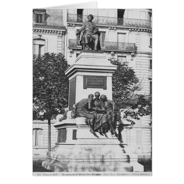 Cartão Monumento a Alexandre Dumas Pere, 1883 (Frente)