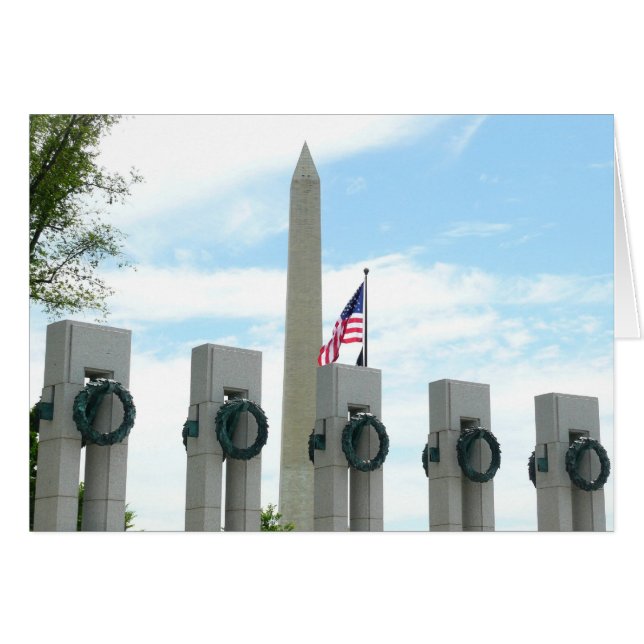 Cartão Monumento a Washington e Memorial da II Guerra Mun (Frente Horizontal)
