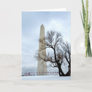 Cartão Monumento a Washington no inverno