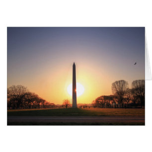 Cartão Monumento a Washington no Sunset