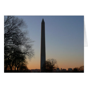 Cartão Monumento a Washington no Sunset em DC