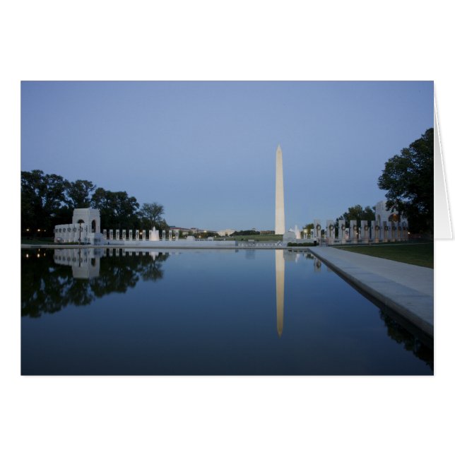 Cartão Monumento a Washington, Piscina Refletora, Washing (Frente horizontal)