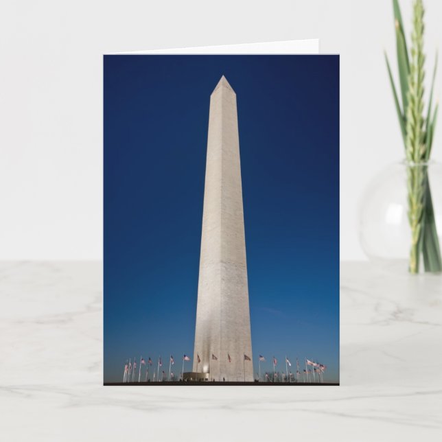 Cartão Monumento de Washington no crepúsculo (Frente)
