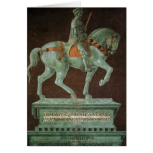 Cartão Monumento Equestre a Sir John Hawkwood, Uccello