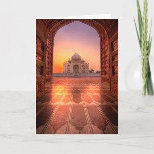 Cartão Monuments   Taj Mahal, India at Sunset
