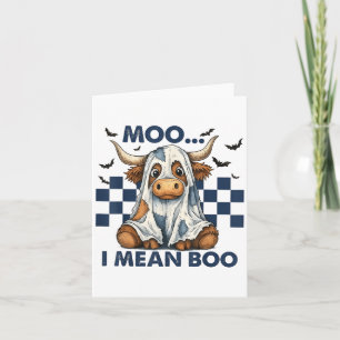 Cartão Moo Retro Quero Dizer Boo Blue Denim Dia de as Bru