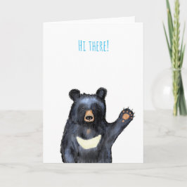 Cartão Moon Bear 'hi aí' card