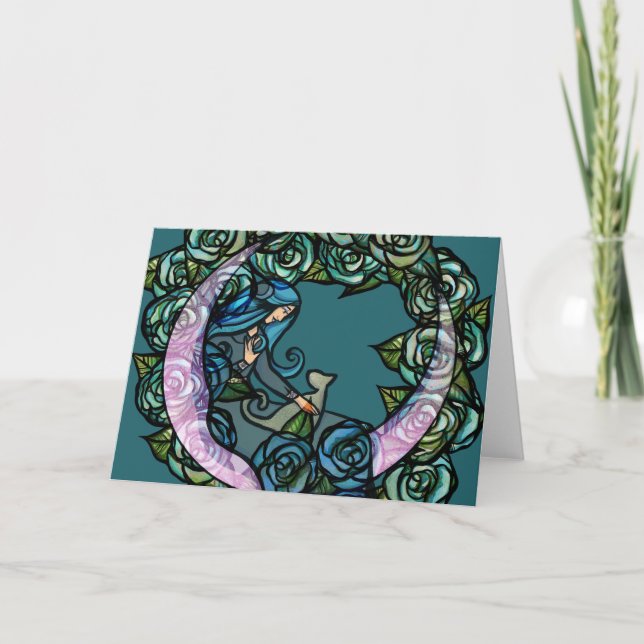 Cartão Moon Cat Goddesses MoonChild Cats (Frente)