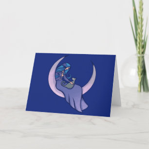 Cartão Moon Witch MoonChild Pagan Wicca Art