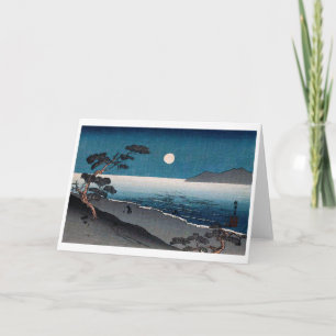 Cartão Moonlight and Lonely Shore, Hiroshige, Ukiyo-e