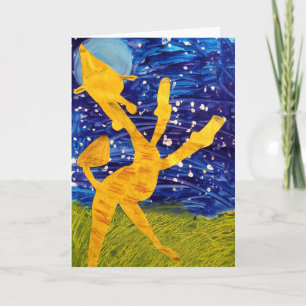 Cartão Moonlit Giraffe - Artwork by Carter - Age 7