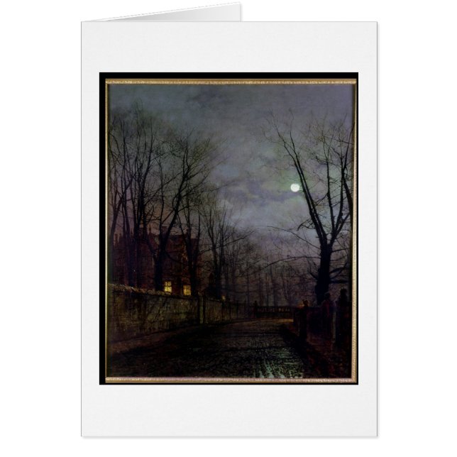 Cartão Moonlit Street Scene, 1882 (petróleo na canvas) 2 (Frente)