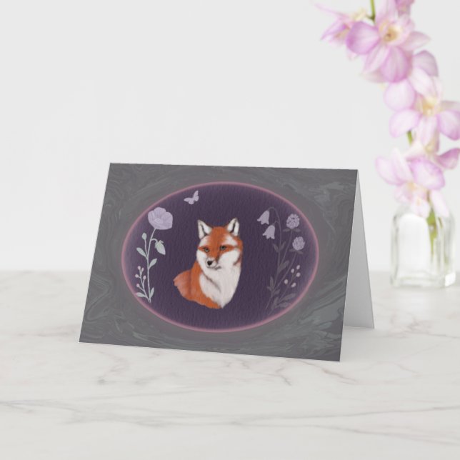 Cartão Moonlit Woodland Fox 7x5 Greeting Card (Orquídea)