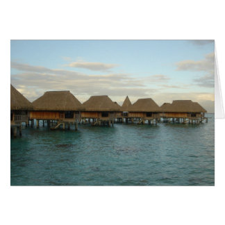 Cartão Moorea Huts em Dusk