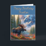 Cartão Moose Happy Birthday Brother<br><div class="desc">"trabalho de arte gerado por IA com direção design por Susang6"</div>