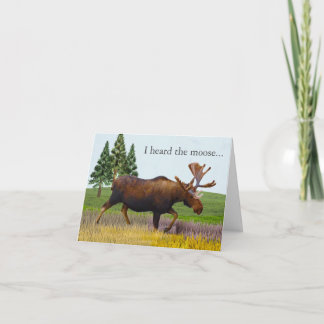 Cartão Moose Nature Scenery Funny Birthday Card