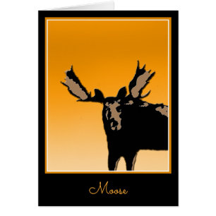Cartão Moose no Sunset - Arte Original da Vida Selvagem