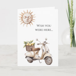 Cartão Moped Motor Bike Sun Queria que você estivesse aqu