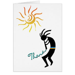 Cartão Morador do penhasco, Kokopelli, flauta do nativo